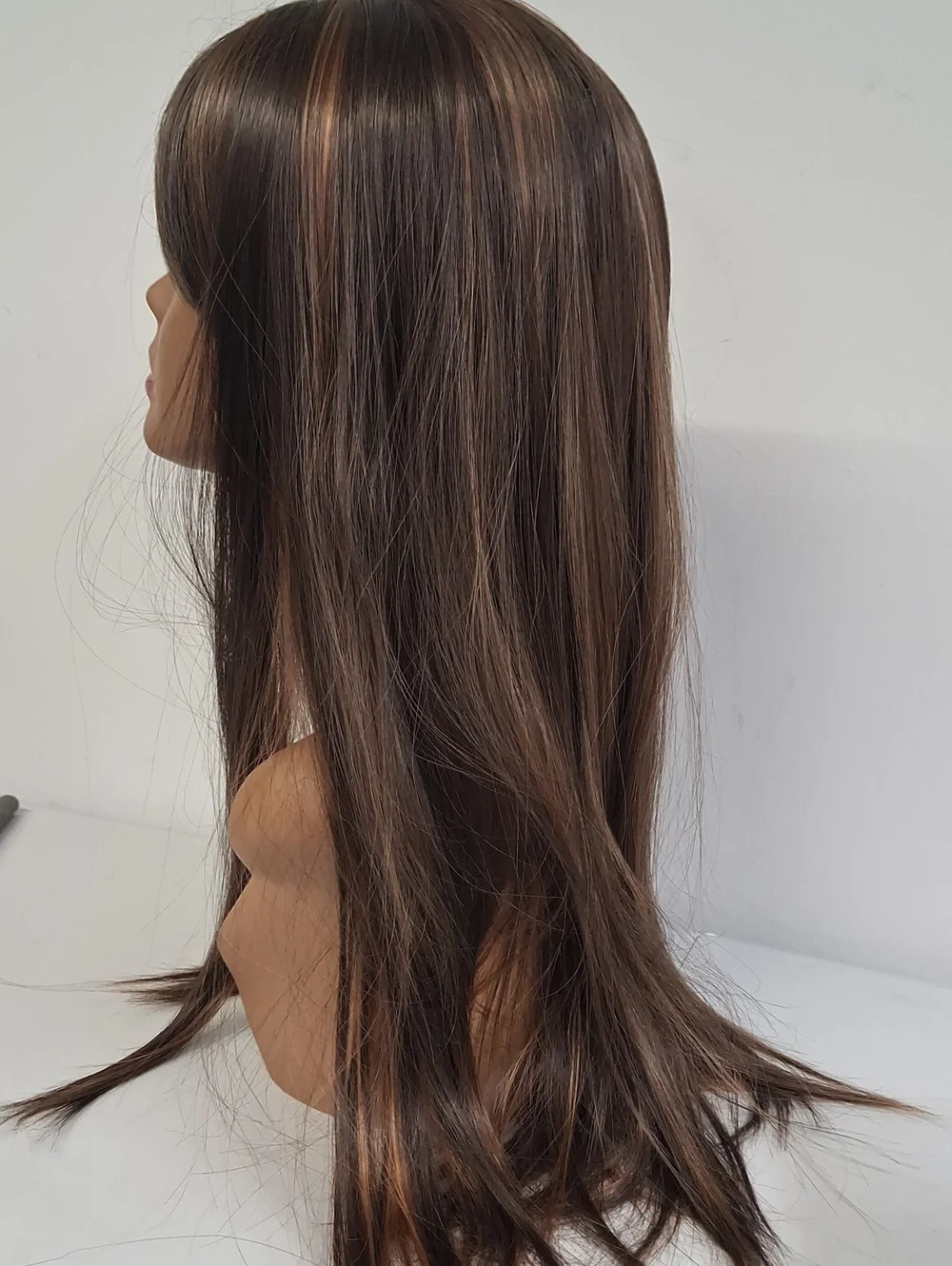 NWT  Long Layered Wig with Bangs - Chestnut Brown
